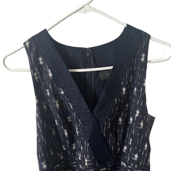 J Crew IKat Dark Blue Faux Wrap Dress Size 2 - Picture 3 of 8